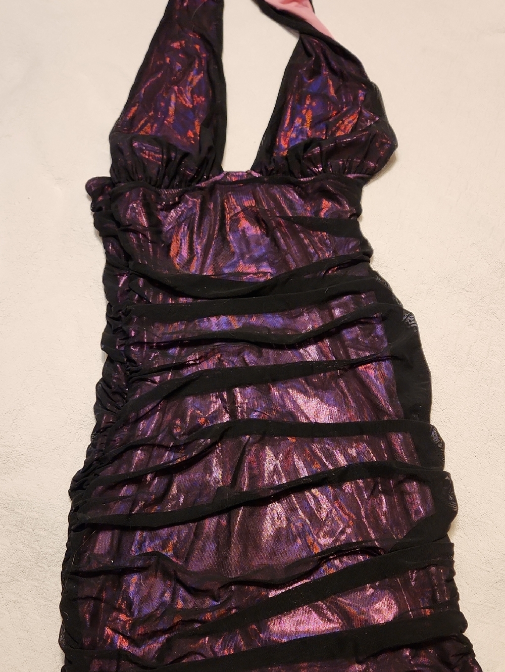 SHEIN Iridescent Purple One-Shoulder Party Dress
